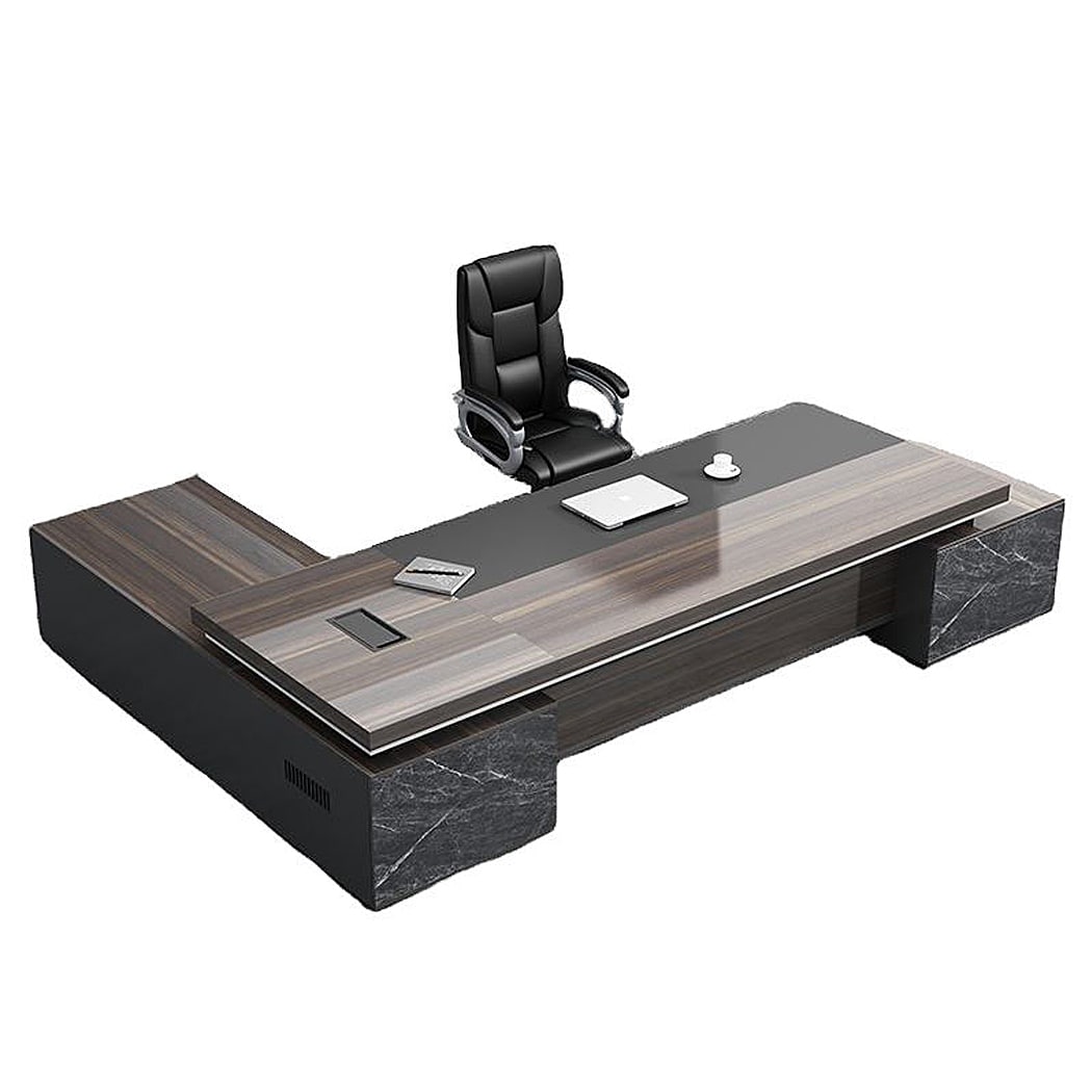 Bàn giám đốc gỗ công nghiệp 2m chữ L, kèm tủ phụ DKBGDHD28 cao cấp