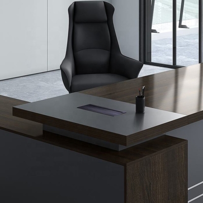 Bàn giám đốc gỗ công nghiệp 2m chữ L, kèm tủ phụ tiện lợi DKBGDHD28