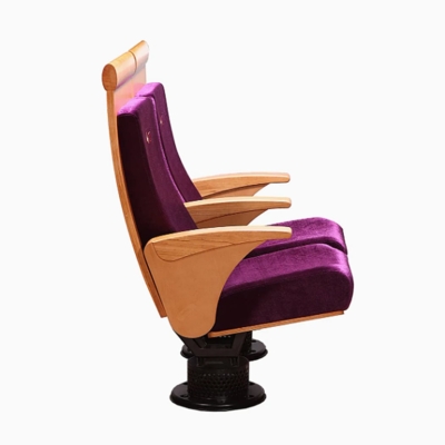 Ghế hội trường khung gỗ, đệm mút đúc lạnh bọc nỉ, chân trụ bám sàn