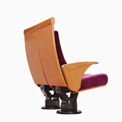 Ghế hội trường khung gỗ, đệm mút đúc lạnh bọc nỉ, chân trụ bám sàn