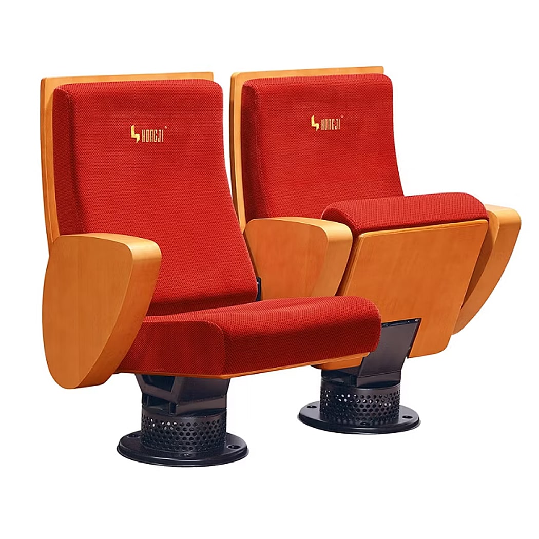 Ghế hội trường nhập khẩu khung gỗ, đệm mút đúc lạnh, bọc nỉ đỏ, chân trụ HJ803C Ghế hội trường nhập khẩu khung gỗ, đệm mút đúc lạnh, bọc nỉ đỏ, chân trụ HJ803C