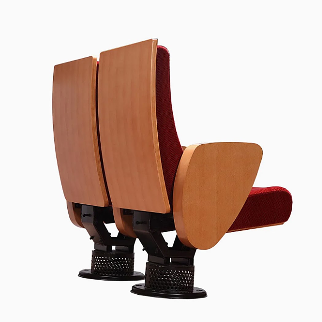 Ghế hội trường nhập khẩu khung gỗ, đệm mút đúc lạnh, bọc nỉ đỏ, chân trụ HJ803C Ghế hội trường nhập khẩu khung gỗ, đệm mút đúc lạnh, bọc nỉ đỏ, chân trụ HJ803C