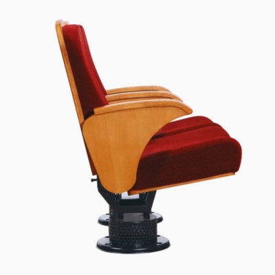 Ghế hội trường khung gỗ, đệm mút đúc lạnh bọc nỉ, chân trụ bám sàn