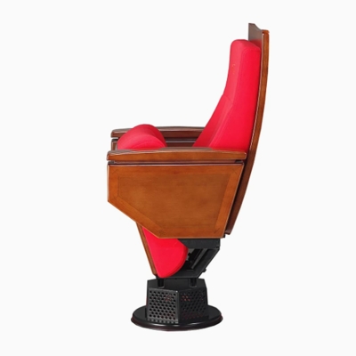 Ghế hội trường khung gỗ, đệm mút đúc lạnh bọc nỉ, chân trụ bám sàn