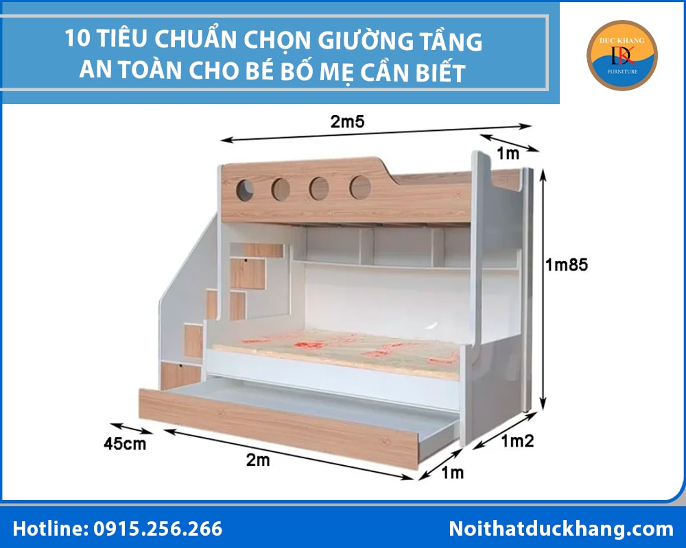 10 Tiêu chuẩn chọn giường tầng an toàn cho bé bố mẹ cần biết