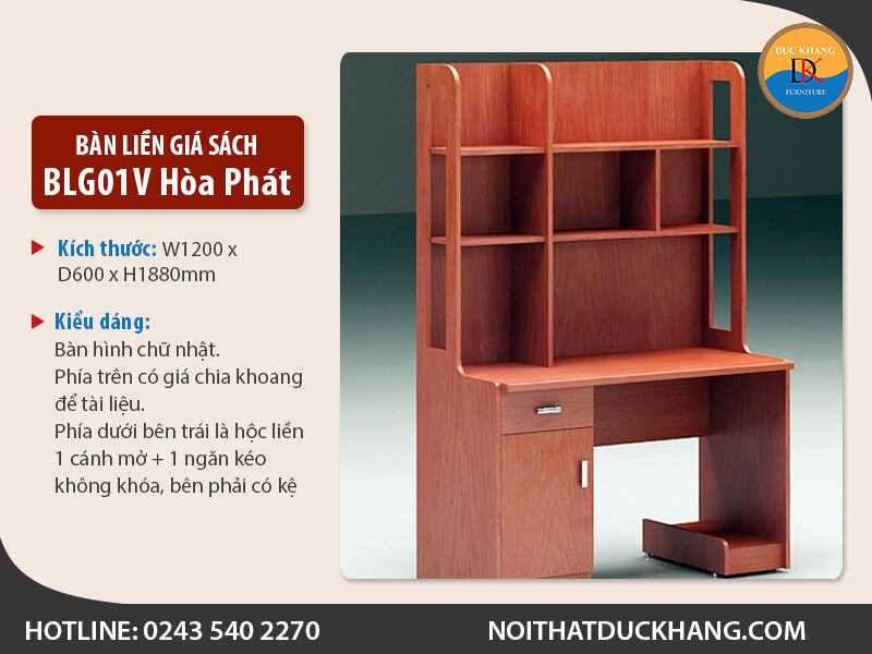 Bàn liền giá sách Hòa Phát BLG01V