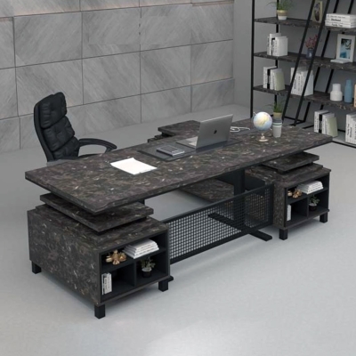 Bàn giám đốc 2m chữ L chân sắt, kèm tủ phụ Axis DKFBGD52