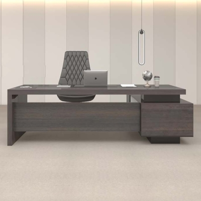 Bàn giám đốc 2m dáng chữ L, chân gỗ kèm tủ phụ Sigma DKFBGD55-B