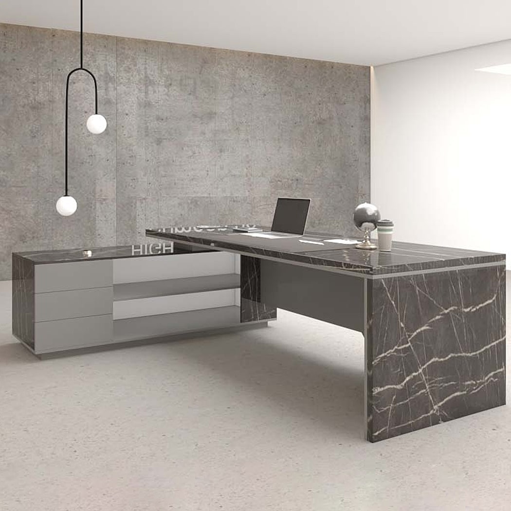 Bàn giám đốc 1m8 chữ L, chân gỗ kèm tủ phụ Lynx DKFBGD56-G Bàn giám đốc 1m8 chữ L, chân gỗ kèm tủ phụ Lynx DKFBGD56-G