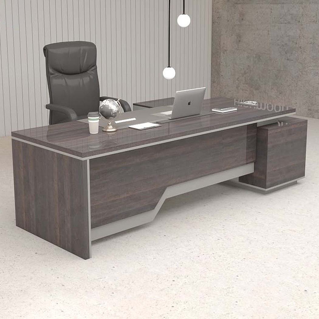 Bàn giám đốc 1m8 chữ L, chân gỗ kèm tủ phụ Lynx DKFBGD56-G Bàn giám đốc 1m8 chữ L, chân gỗ kèm tủ phụ Lynx DKFBGD56-G