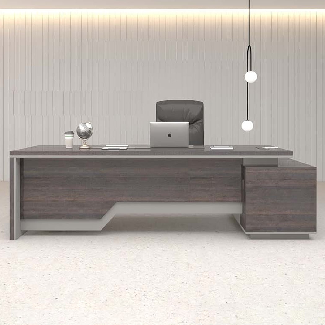 Bàn giám đốc 1m8 chữ L, chân gỗ kèm tủ phụ Lynx DKFBGD56-G Bàn giám đốc 1m8 chữ L, chân gỗ kèm tủ phụ Lynx DKFBGD56-G