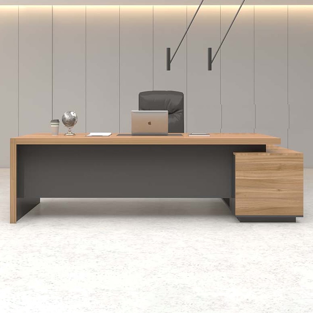 Bàn giám đốc 1m8 dáng chữ L sang trọng, kèm tủ phụ Fuma DKFBGD57-B Bàn giám đốc 1m8 dáng chữ L sang trọng, kèm tủ phụ Fuma DKFBGD57-B