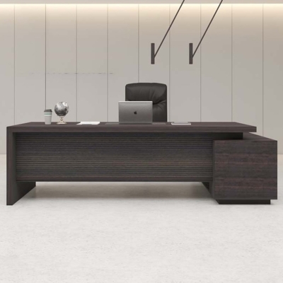 Bàn giám đốc 2m dáng chữ L, chân gỗ kèm tủ phụ Sigma DKFBGD55-B