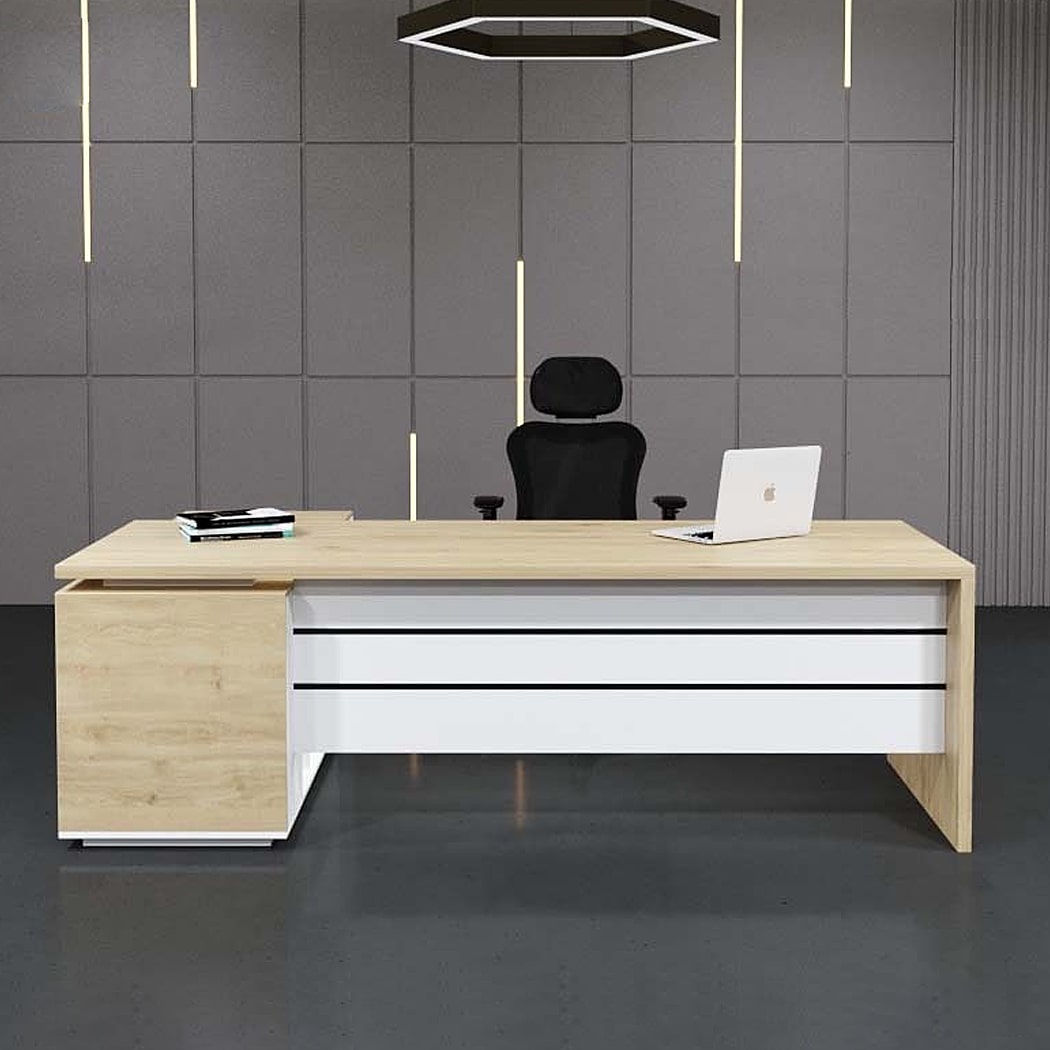 Bàn giám đốc 1m6 chữ L, kèm tủ phụ tiện lợi Nexus DKFBGD64-W