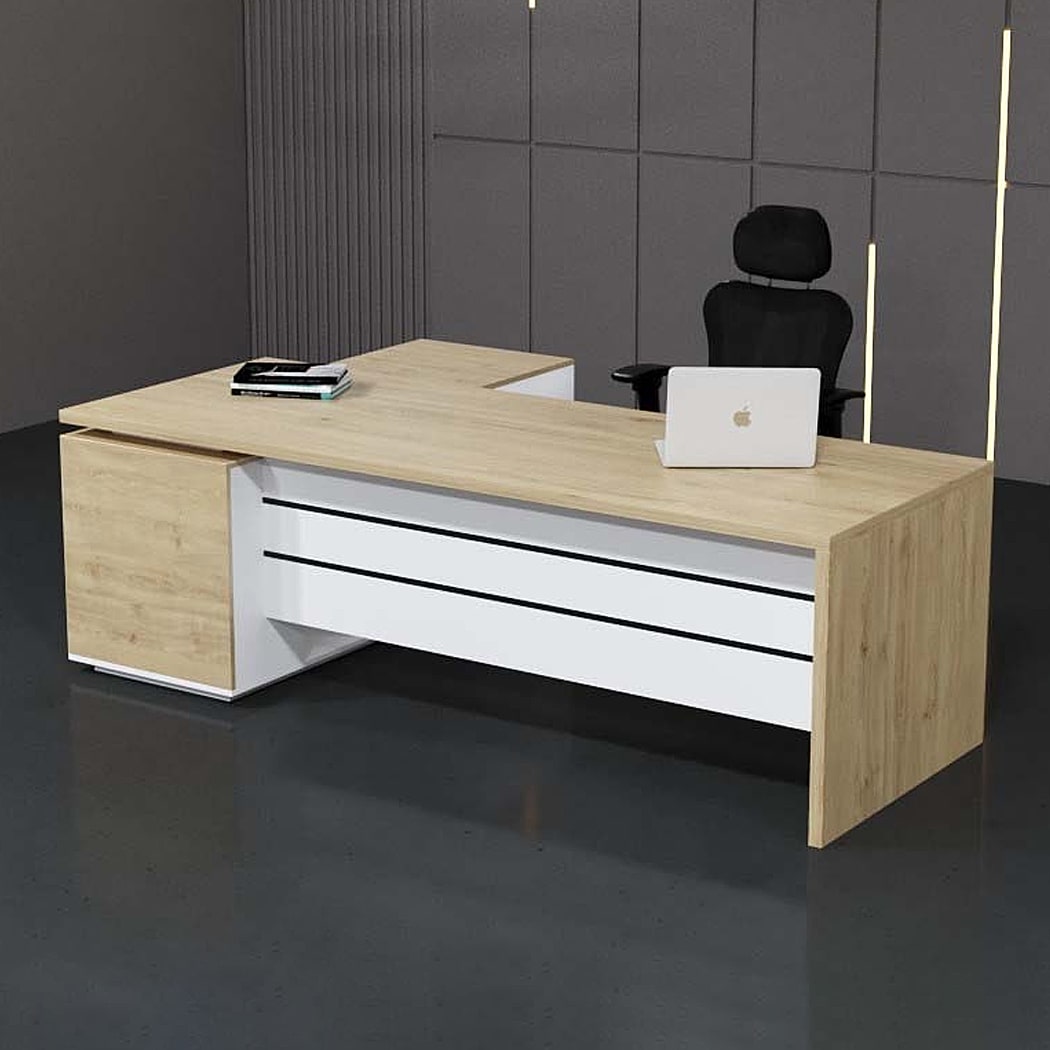 Bàn giám đốc 1m6 chữ L, kèm tủ phụ tiện lợi Nexus DKFBGD64-W