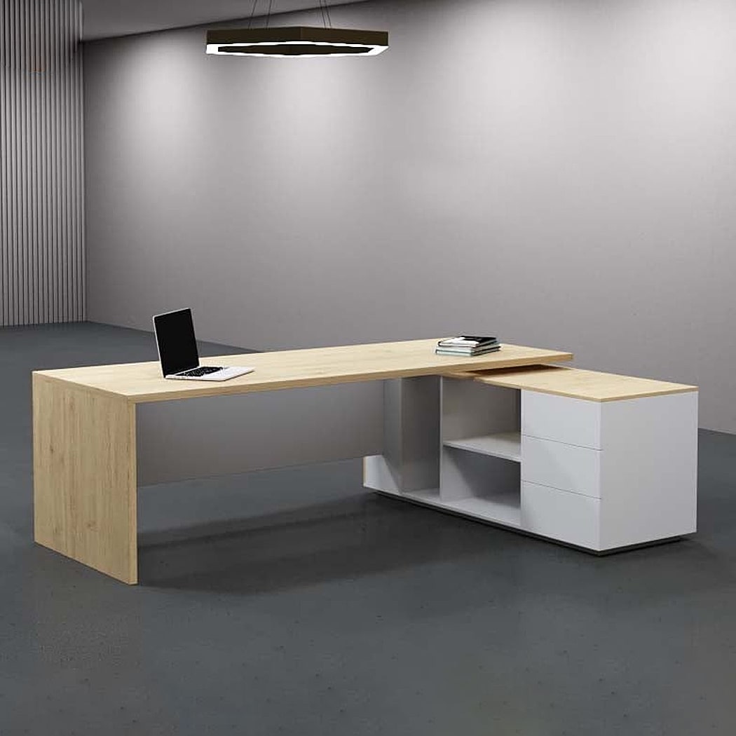 Bàn giám đốc 1m6 chữ L, kèm tủ phụ tiện lợi Nexus DKFBGD64-W