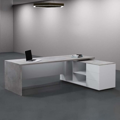 Bàn giám đốc 1m6 chữ L, kèm tủ phụ tiện lợi Nexus DKFBGD64-W