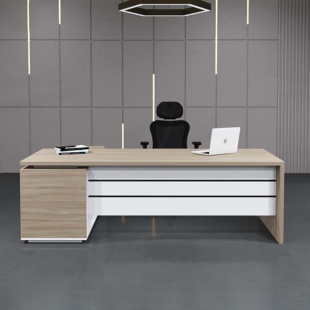 Bàn giám đốc 1m6 chữ L, kèm tủ phụ tiện lợi Nexus DKFBGD64-W