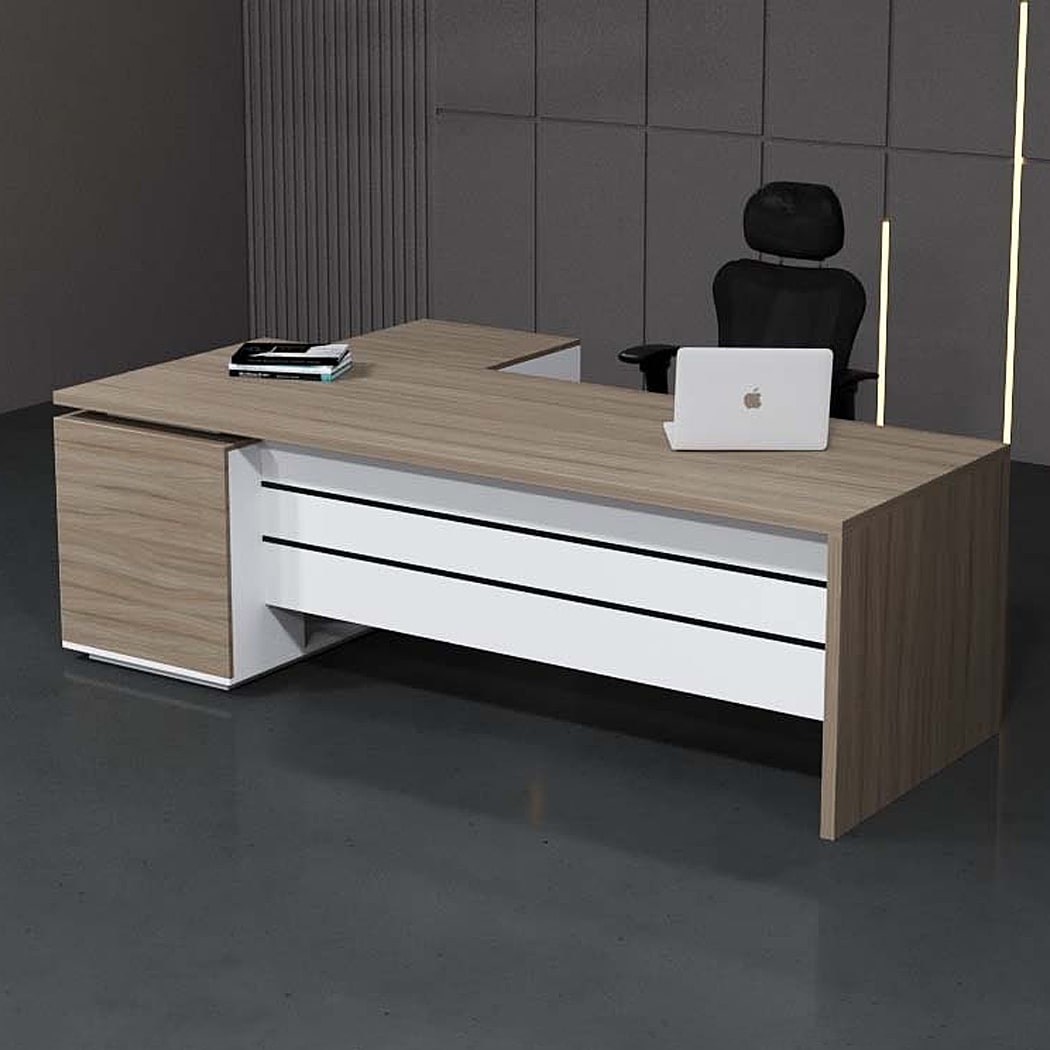 Bàn giám đốc 1m6 chữ L, kèm tủ phụ tiện lợi Nexus DKFBGD64-W