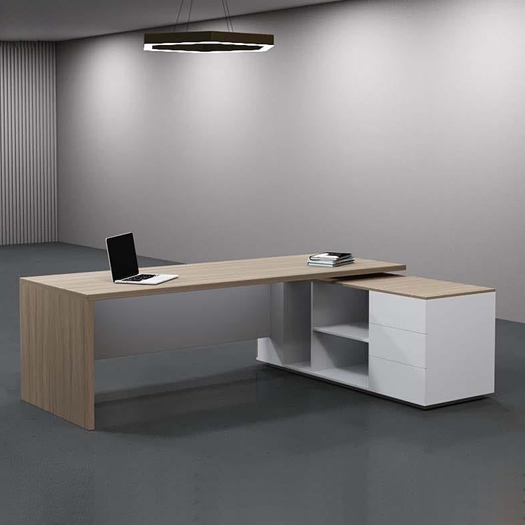 Bàn giám đốc 1m6 chữ L, kèm tủ phụ tiện lợi Nexus DKFBGD64-W