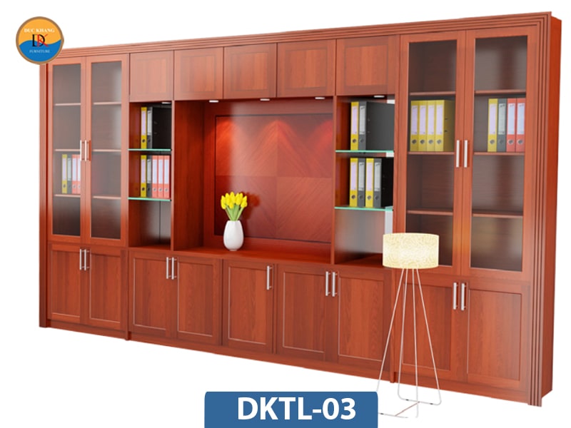 DKTL-03 | Hệ tủ tài liệu DKF có cánh kính + nhiều buồng và khoang tủ tiện lợi