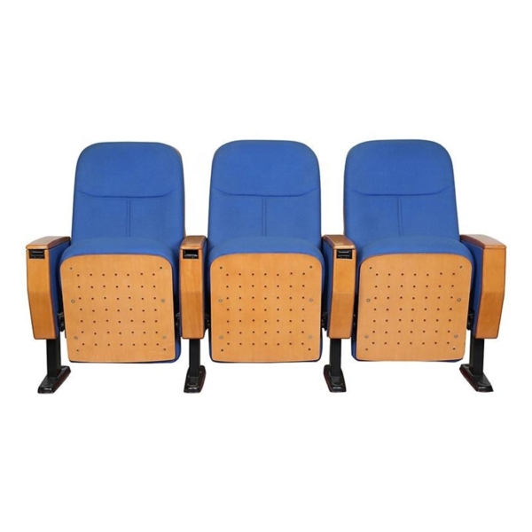 Ghế hội trường có bàn viết, chân thép bám sàn, đệm PU bọc nỉ WH506