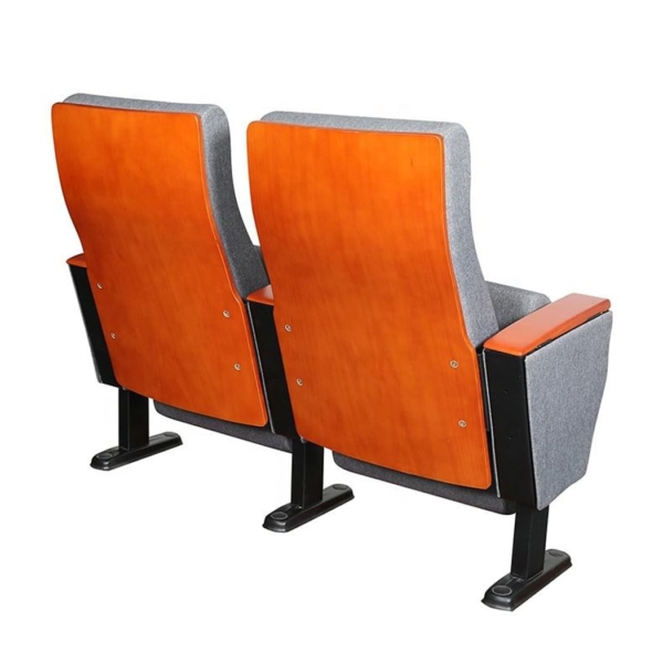 Ghế hội trường có bàn viết, chân thép bám sàn, đệm PU bọc nỉ WH506