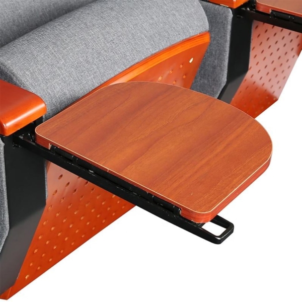 Ghế hội trường có bàn viết, chân thép bám sàn, đệm PU bọc nỉ WH506