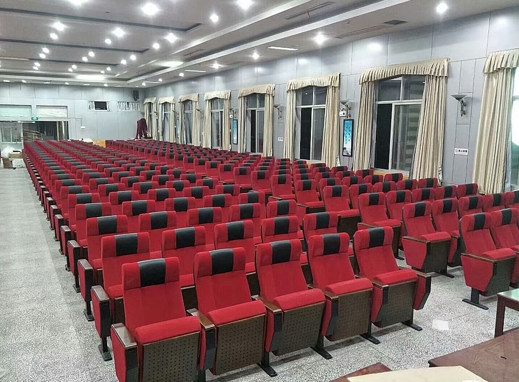 Ghế hội trường nhập khẩu có bàn viết, lưng ghế cao, chân thép bám sàn WH516 Ghế hội trường nhập khẩu có bàn viết, lưng ghế cao, chân thép bám sàn WH516