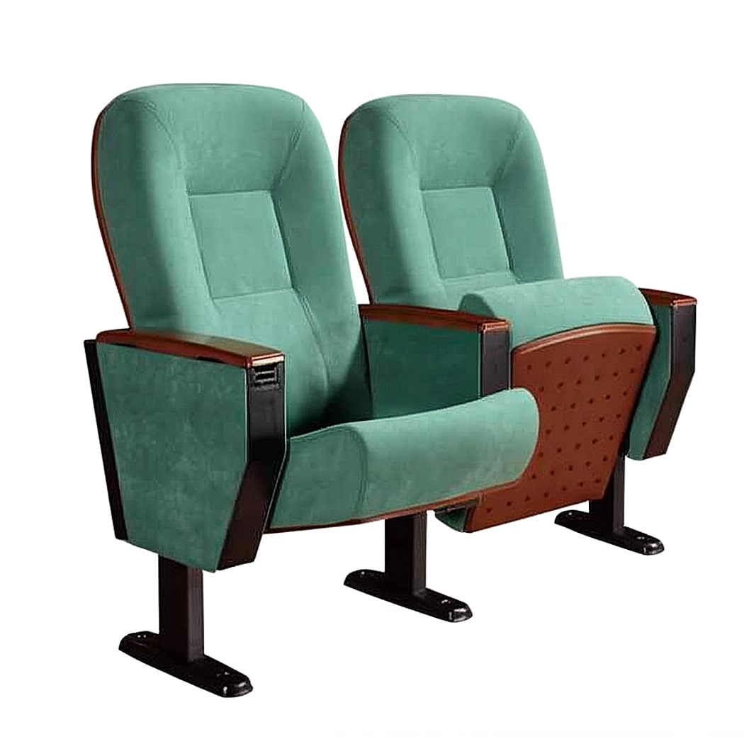 Ghế hội trường có bàn viết, bọc vải nỉ đỏ, tay vịn ốp gỗ WH520-2 Ghế hội trường có bàn viết, bọc vải nỉ đỏ, tay vịn ốp gỗ WH520-2