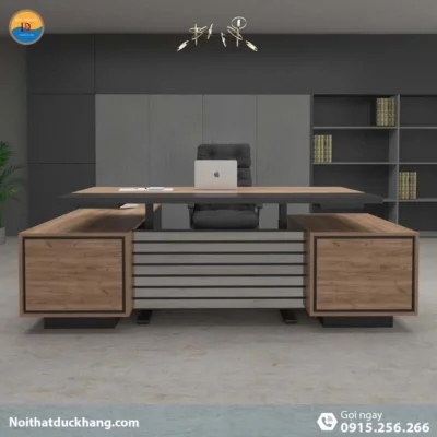 DKFBGD50-B/ Bàn làm việc giám đốc Kora, dáng chữ L, chân sắt sơn tĩnh điện màu đen