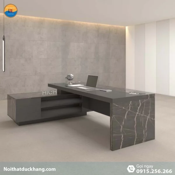 DKFBGD55-B | Bàn giám đốc Sigma gỗ công nghiệp, kiểu dáng chữ L màu đen