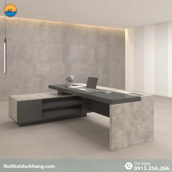DKFBGD55-B | Bàn giám đốc Sigma gỗ công nghiệp, kiểu dáng chữ L màu đen