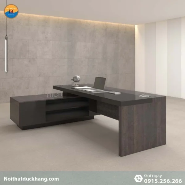 DKFBGD55-B | Bàn giám đốc Sigma gỗ công nghiệp, kiểu dáng chữ L màu đen