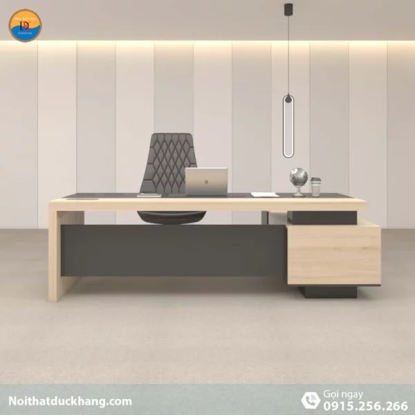 DKFBGD55-B | Bàn giám đốc Sigma gỗ công nghiệp, kiểu dáng chữ L màu đen