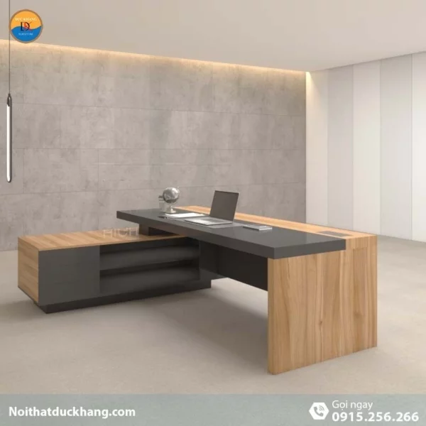 DKFBGD55-B | Bàn giám đốc Sigma gỗ công nghiệp, kiểu dáng chữ L màu đen