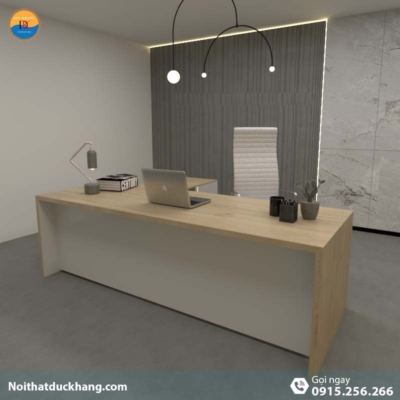 DKFBGD60-W | Bàn giám đốc West dáng chữ L kèm tủ tài liệu màu xám