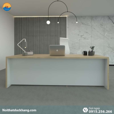 DKFBGD60-W | Bàn giám đốc West dáng chữ L kèm tủ tài liệu màu xám