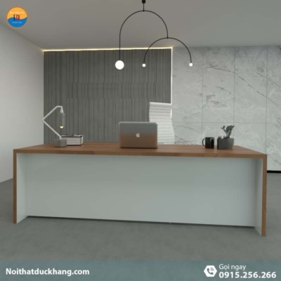 DKFBGD60-W | Bàn giám đốc West dáng chữ L kèm tủ tài liệu màu xám