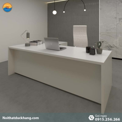 DKFBGD60-W | Bàn giám đốc West dáng chữ L kèm tủ tài liệu màu xám