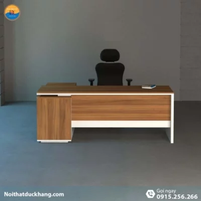 DKFBGD62-W | Bàn giám đốc Spin có tủ tài liệu tiện lợi, gỗ công nghiệp bền bỉ màu trắng