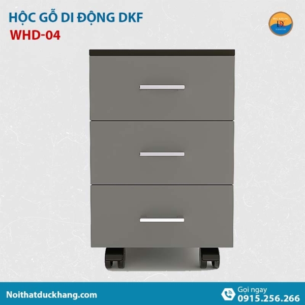 WHD-04 | Hộc tủ di động 3 ngăn, không khoá