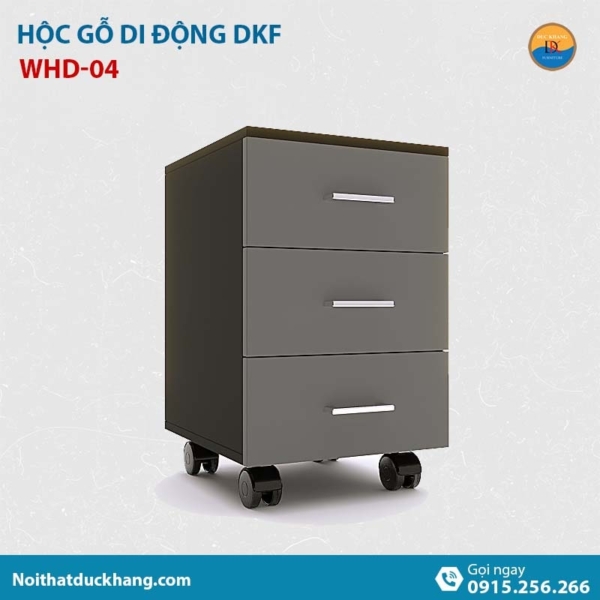 WHD-04 | Hộc tủ di động 3 ngăn, không khoá