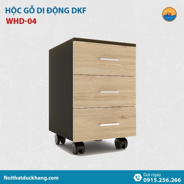 WHD-04 | Hộc tủ di động 3 ngăn, không khoá