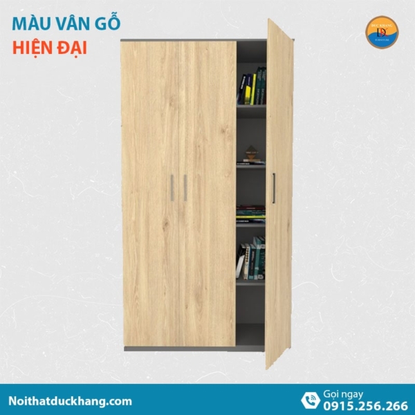 WCB-13 | Tủ tài liệu gỗ DKF 3 buồng, cánh kín