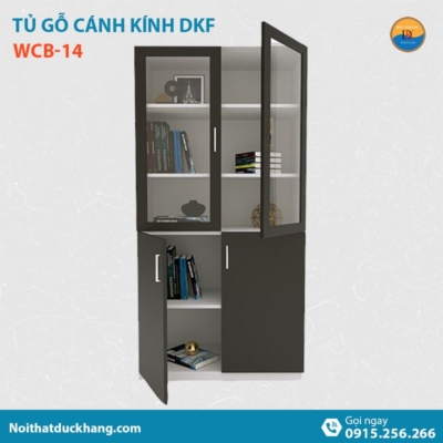 WCB-14 | Tủ tài liệu DKF cao cánh kính, gỗ công nghiệp bền bỉ