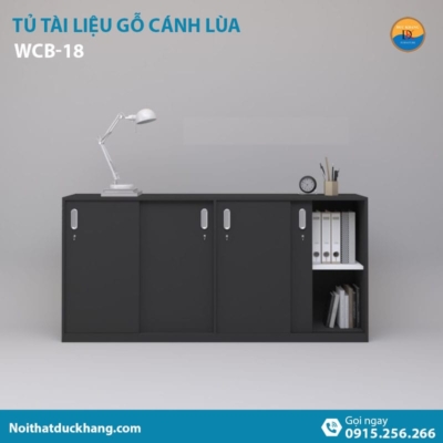 WCB-18 | Tủ hồ sơ thấp DKF 4 cánh lùa hiện đại, tiện lợi