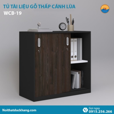 WCB-19 | Tủ tài liệu thấp DKF 2 cánh lùa tiện lợi