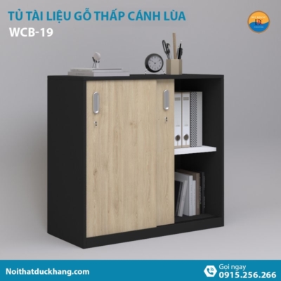 WCB-19 | Tủ tài liệu thấp DKF 2 cánh lùa tiện lợi