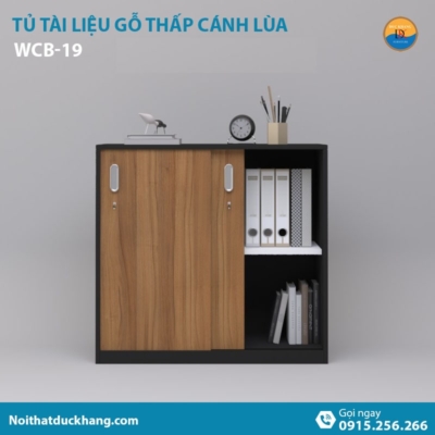 WCB-19 | Tủ tài liệu thấp DKF 2 cánh lùa tiện lợi